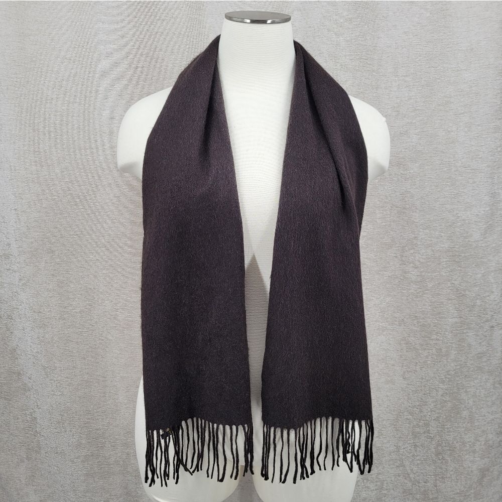 Club Room Cashmere Chocolate Brown Fringe Scarf
